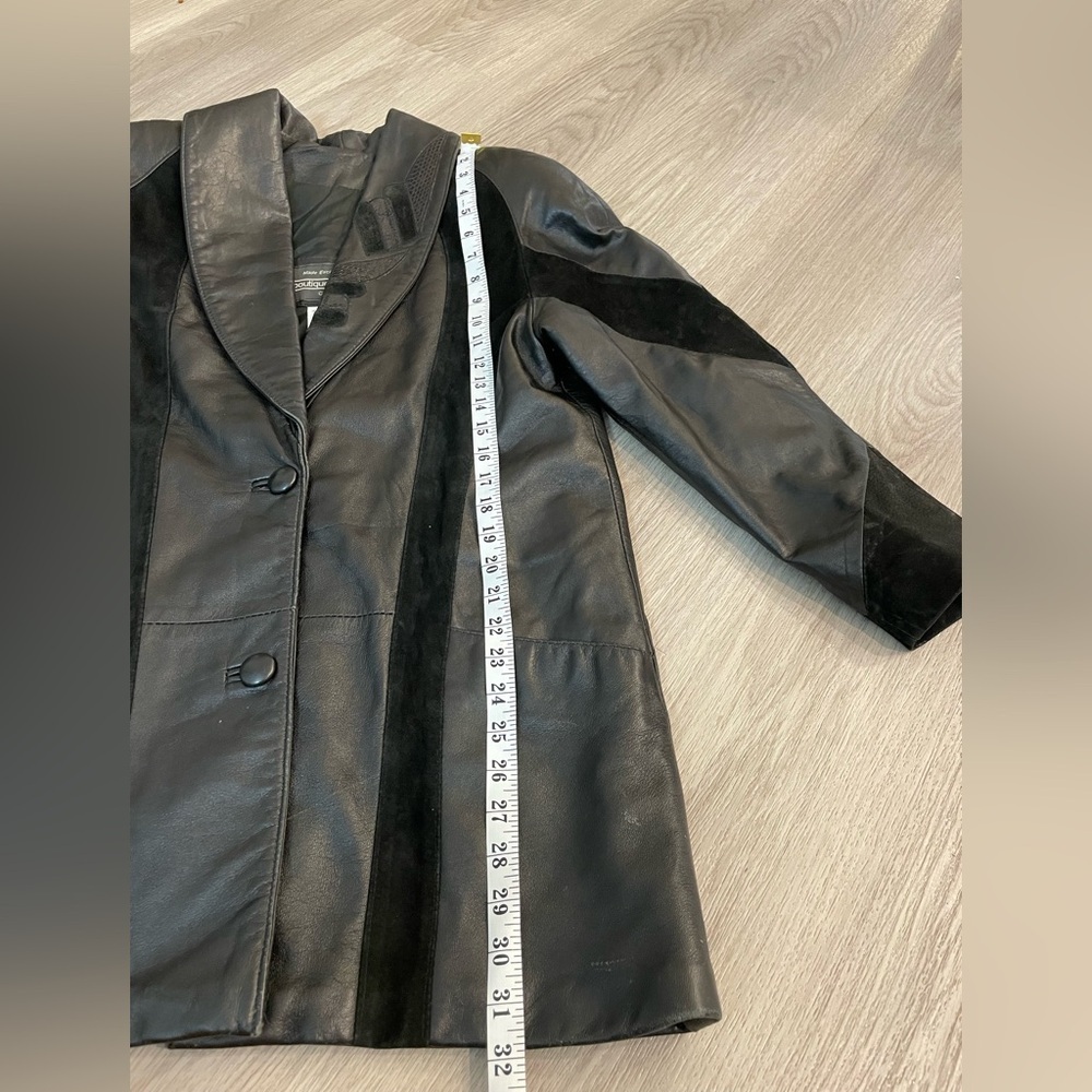 BOUTIQUE OF LEATHERS Vintage Black Aztec Design Genuine Leather Jacket. - Picture 11 of 15